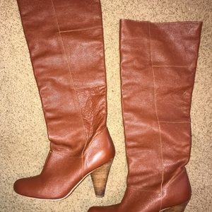 Knee high tan leather boots! 9